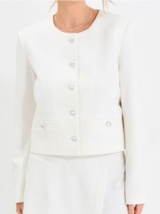 Żakiet z ozdobnymi guzikami - kremowy