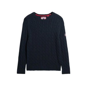 Sweter damski duży w splot warkoczowy Superdry