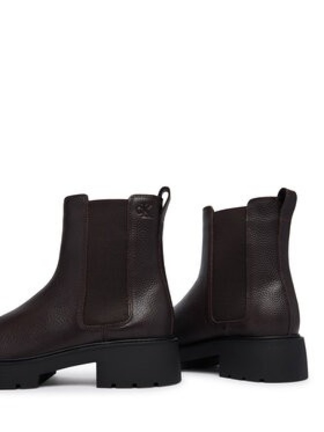 Calvin Klein Sztyblety Chunky Chelsea Boot Lth YW0YW02072 Bordowy