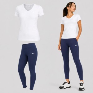 ZESTAW DAMSKI 4F T-SHIRT + LEGGINSY SPORTOWY KOMPLET NA CO DZIEŃ S SS26