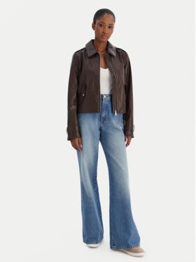 Calvin Klein Jeans Kurtka z imitacji skóry Moto LV047E501G Brązowy Regular Fit