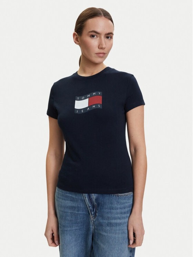 Tommy Jeans T-Shirt DW0DW22781 Granatowy Regular Fit