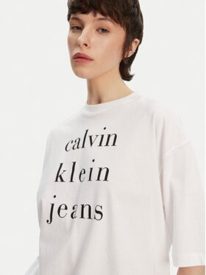 Calvin Klein Jeans T-Shirt LV047B827G Biały Relaxed Fit
