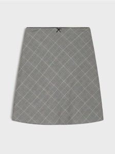 Spódnica mini w kratkę z domieszką wiskozy - wielobarwny