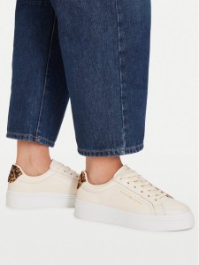 Tommy Hilfiger Sneakersy Th Feminine Platform Cheetah FW0FW09693 Beżowy jasny