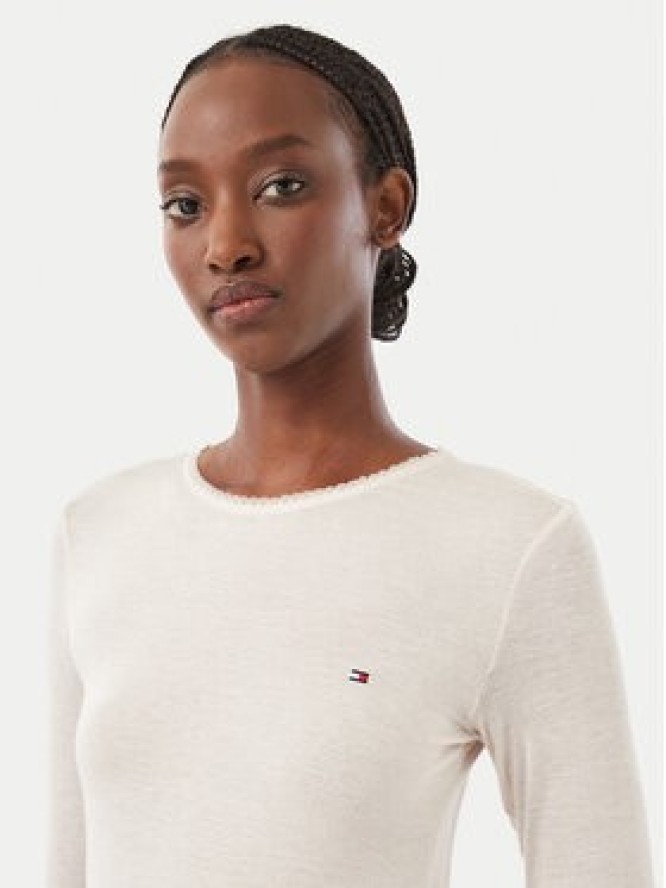 Tommy Hilfiger Bluzka UW0UW06611 Beżowy jasny Slim Fit