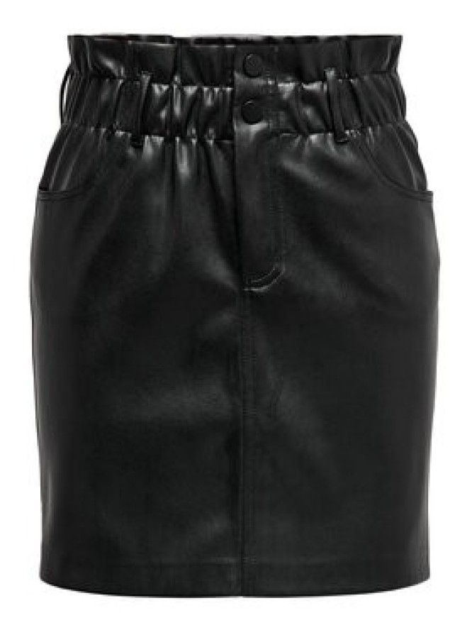 ONLY Spódnica z imitacji skóry 15206801 Czarny Regular Fit