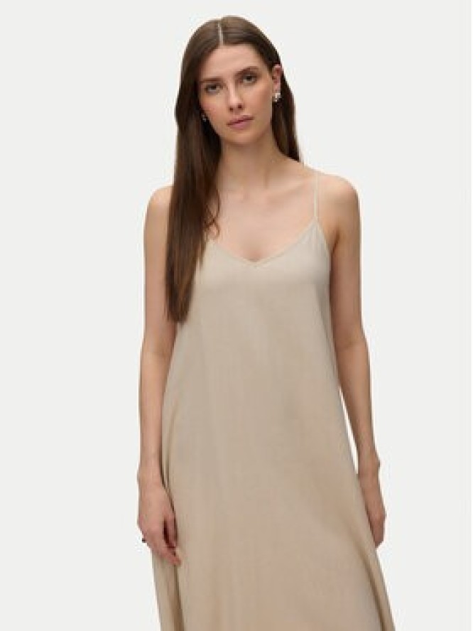 Vero Moda Sukienka letnia Emilo 10340519 Beżowy Loose Fit
