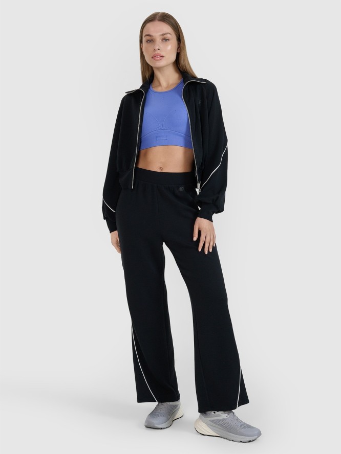 4F Bluza dresowa rozpinana bez kaptura damska 4F x Anna Lewandowska - czarna XL