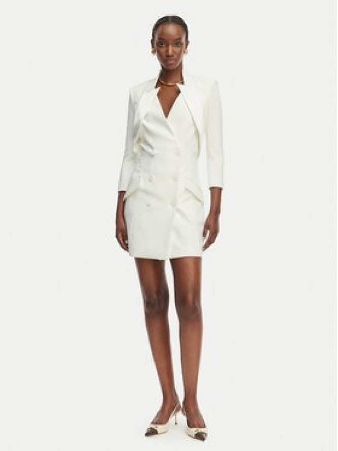 Elisabetta Franchi Sukienka koktajlowa AB-925-61E2-V450 Biały Regular Fit
