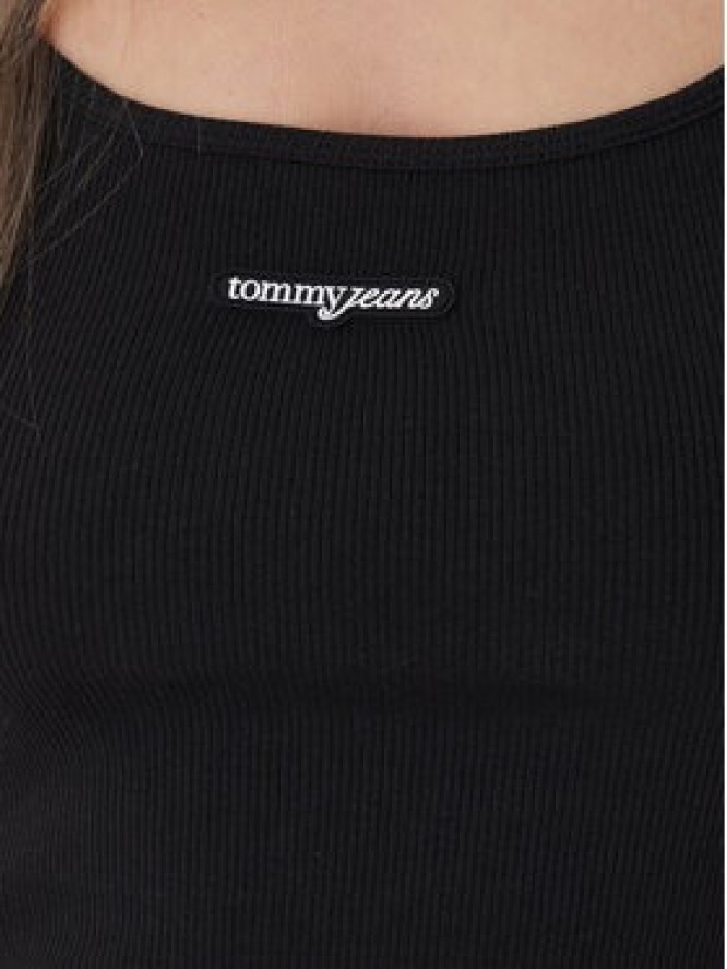 Tommy Jeans Top DW0DW22278 Czarny Slim Fit