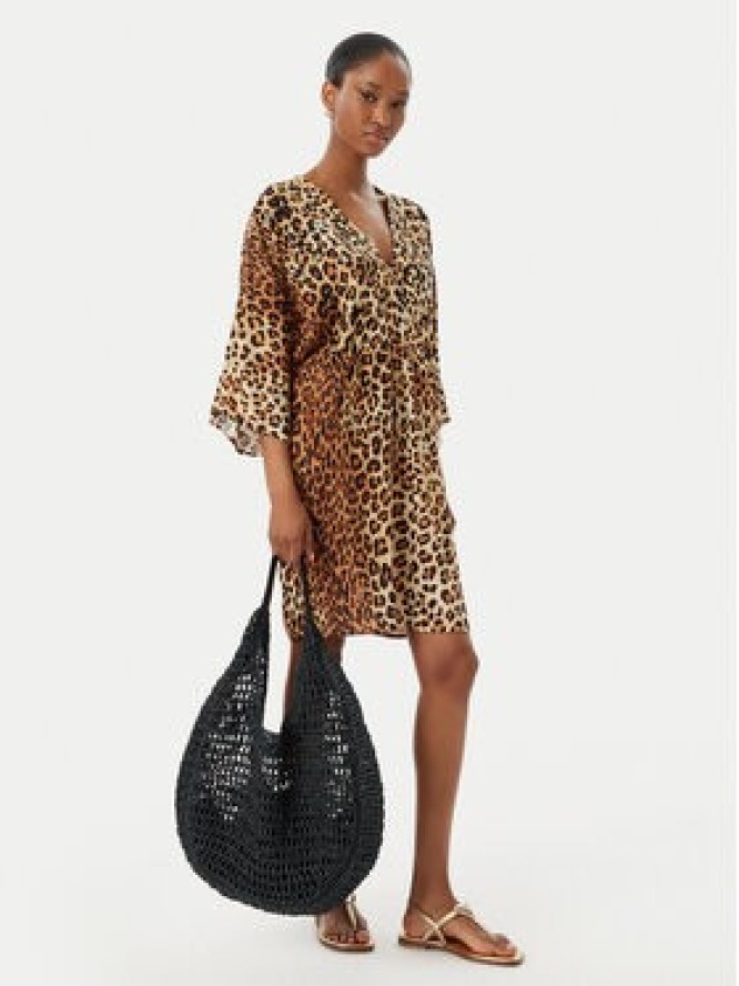 LOLA CASADEMUNT Sukienka letnia LS2616015 Brązowy Regular Fit