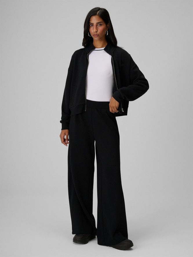 4F Bluza dresowa loose bez kaptura damska - czarna M