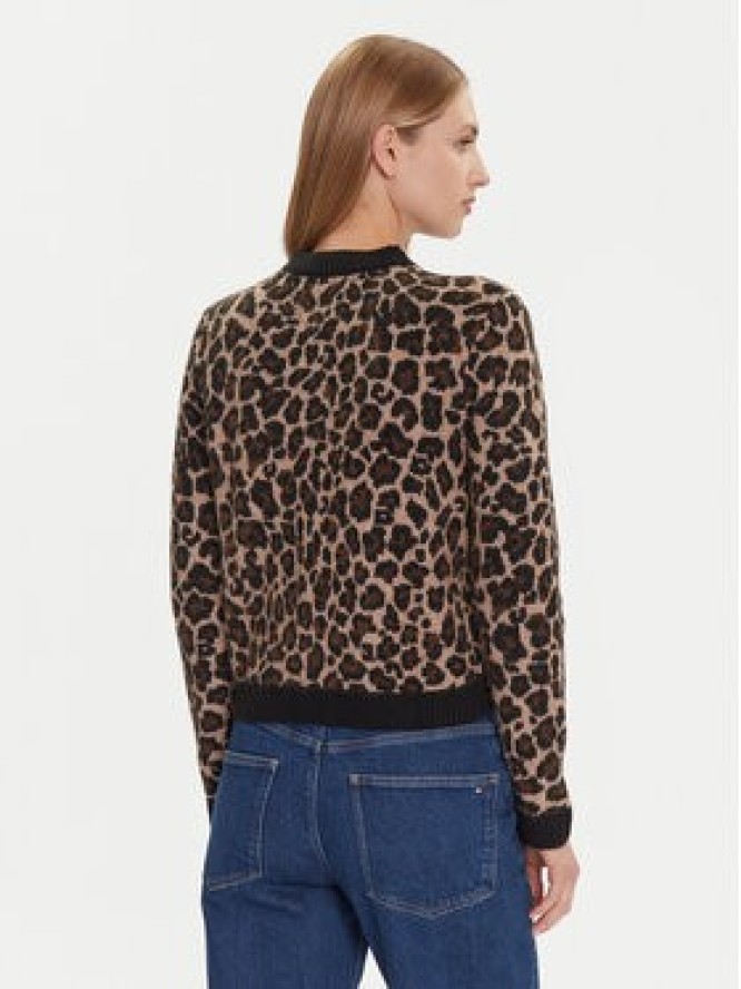 Tommy Jeans Kardigan Leopard DW0DW21968 Brązowy Regular Fit