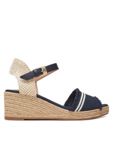 Tommy Hilfiger Espadryle Fringe Canvas Medium Wedge FW0FW08879 Granatowy
