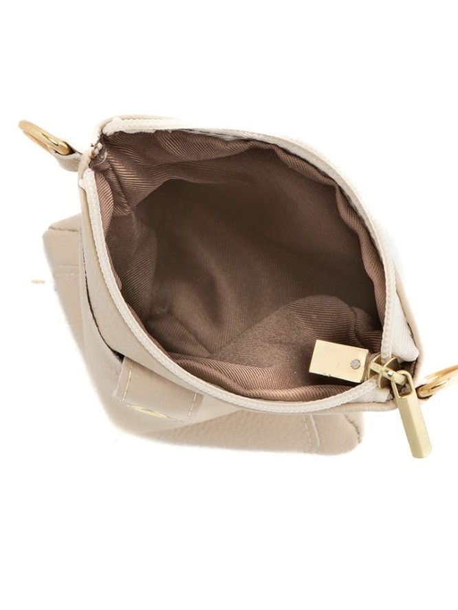 Anna Morellini Skórzana torebka "Erica" w kolorze beżowym - 14 x 21 x 1 cm rozmiar: onesize