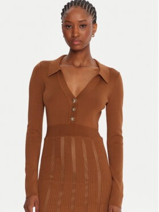 TWINSET Sukienka dzianinowa 252TP3110 Brązowy Regular Fit