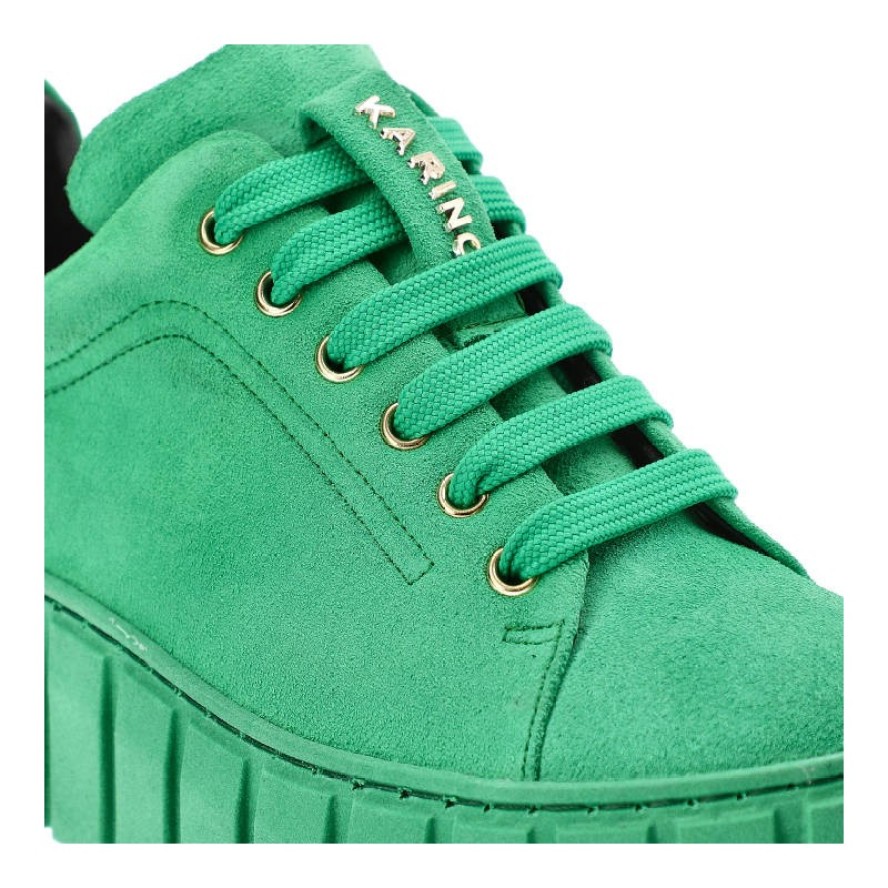 Zielone Półbuty Karino Wygodne Skórzane Buty Damskie