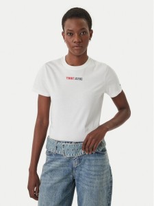 Tommy Jeans T-Shirt DW0DW22277 Biały Regular Fit