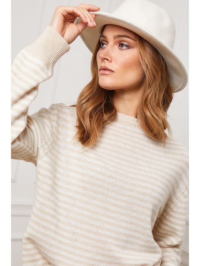 Joséfine Sweter "Astro" w kolorze beżowo-kremowym rozmiar: S