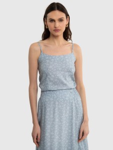 Top damski z wiskozy z motywem kwiatowym błękitny Firona 400