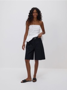 Bermudy z paskiem - czarny