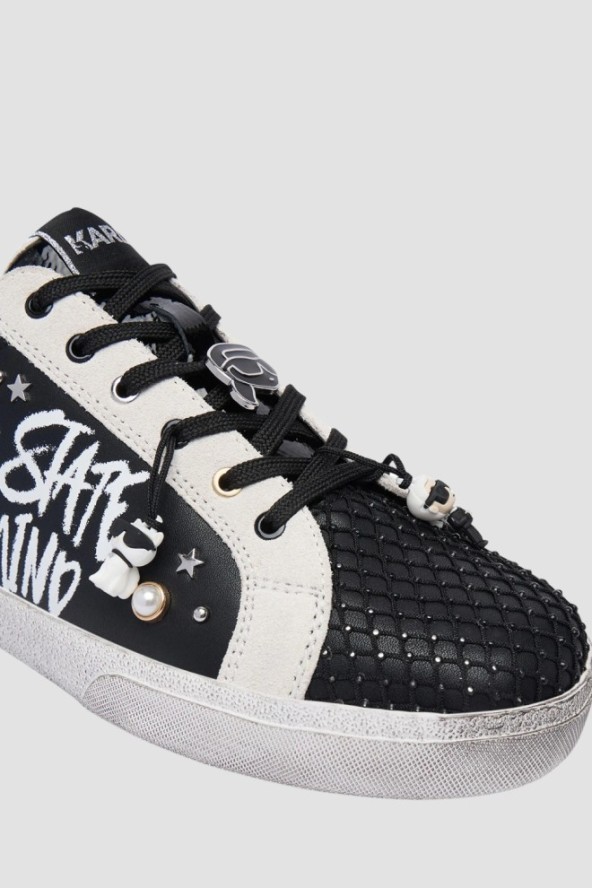 KARL LAGERFELD Czarno-białe damskie trampki SKOOL KARL STATE OF MIND, Rozmiar 39
