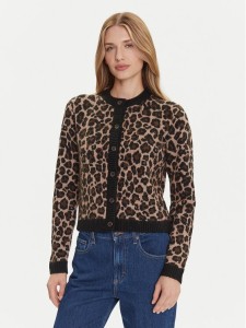 Tommy Jeans Kardigan Leopard DW0DW21968 Brązowy Regular Fit