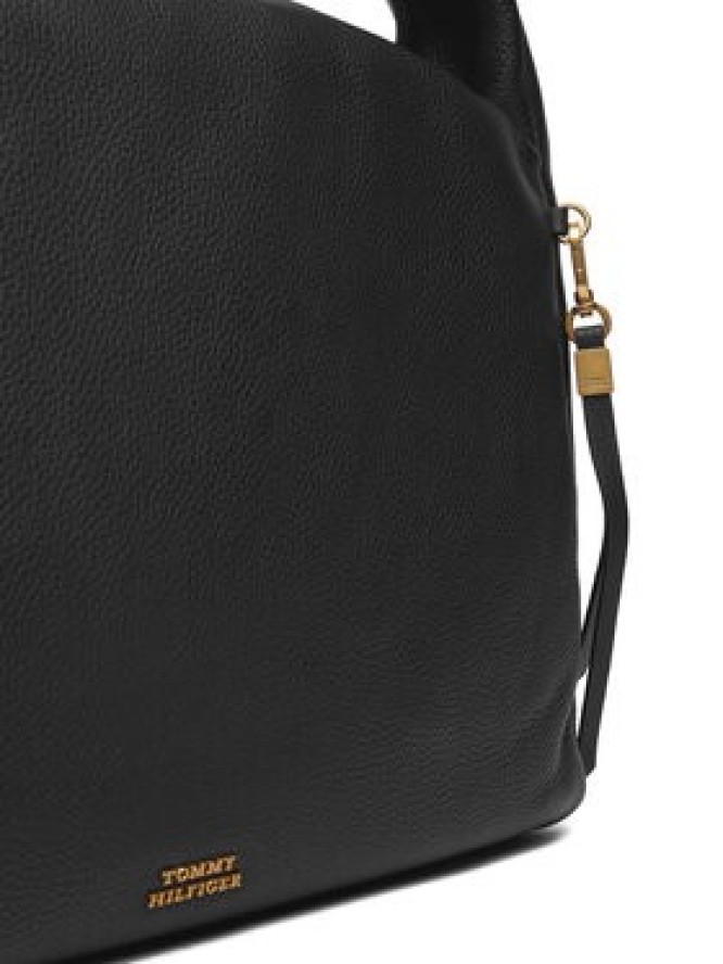 Tommy Hilfiger Torebka City Leather Hobo AW0AW18285 Czarny