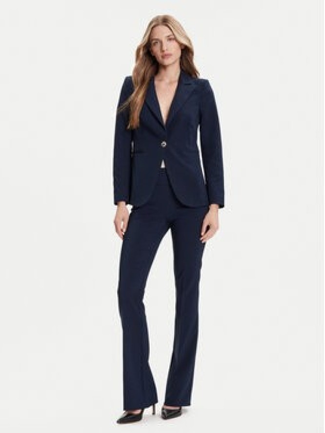 Rinascimento Spodnie materiałowe CFC0125318003 Granatowy Flare Fit