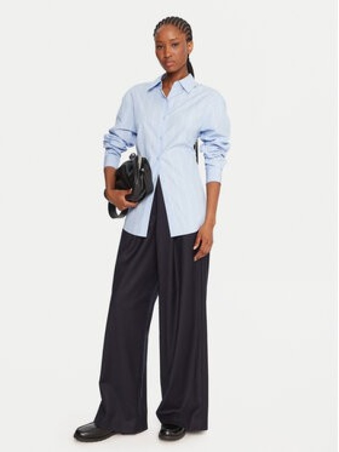 Weekend Max Mara Spodnie materiałowe Globale 2525136162 Granatowy Wide Leg