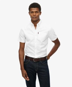 superdry Koszula Oxford krótkiego rękawa z bawełny organicznej