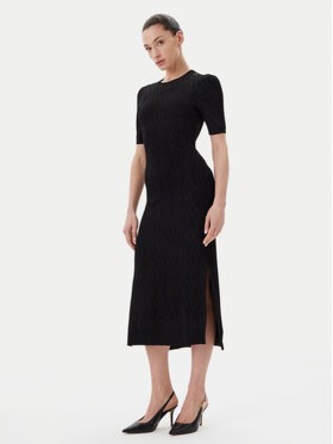 Armani Exchange Sukienka dzianinowa XW000581 AF12875 FC043 Czarny Slim Fit