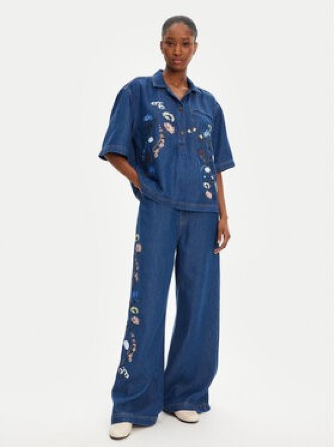 Munthe Koszula jeansowa Phor 252100525203 Niebieski Loose Fit