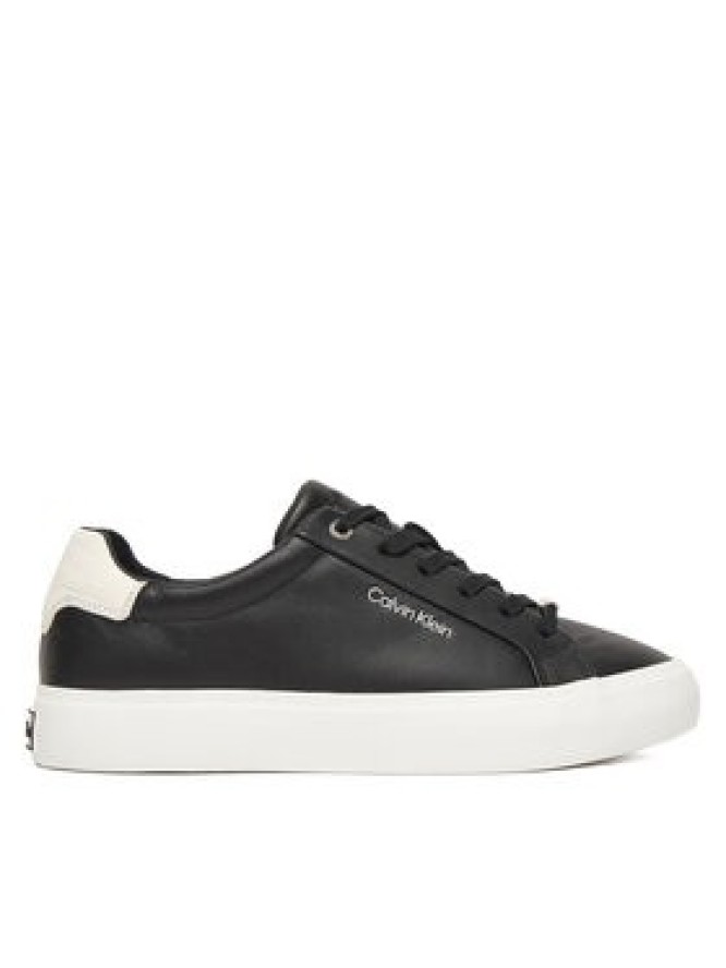Calvin Klein Sneakersy Vulc Lace Up Lth/Moire Bt HW0HW02747 Czarny