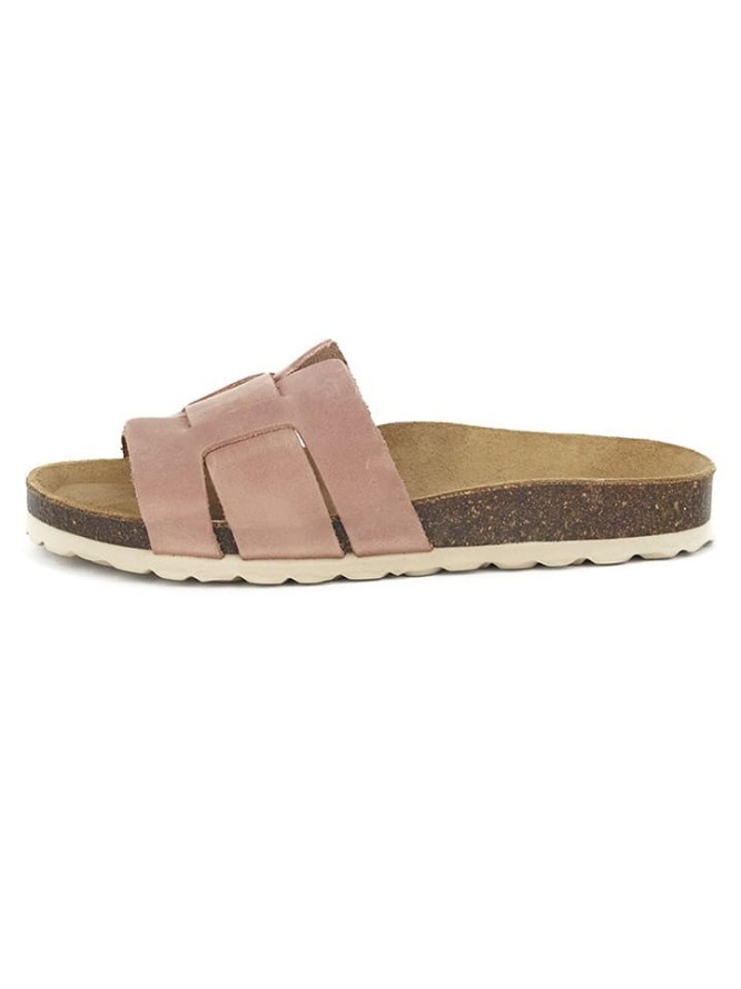 BABUNKERS Family Skórzane klapki w kolorze jasnoróżowym rozmiar: 36