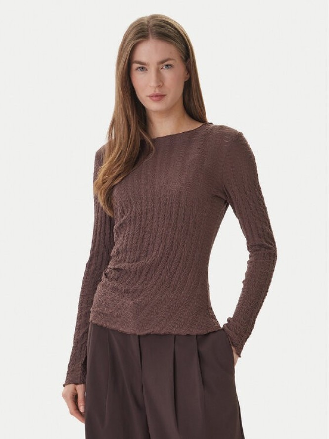 ONLY Bluzka Ella 15368469 Brązowy Slim Fit