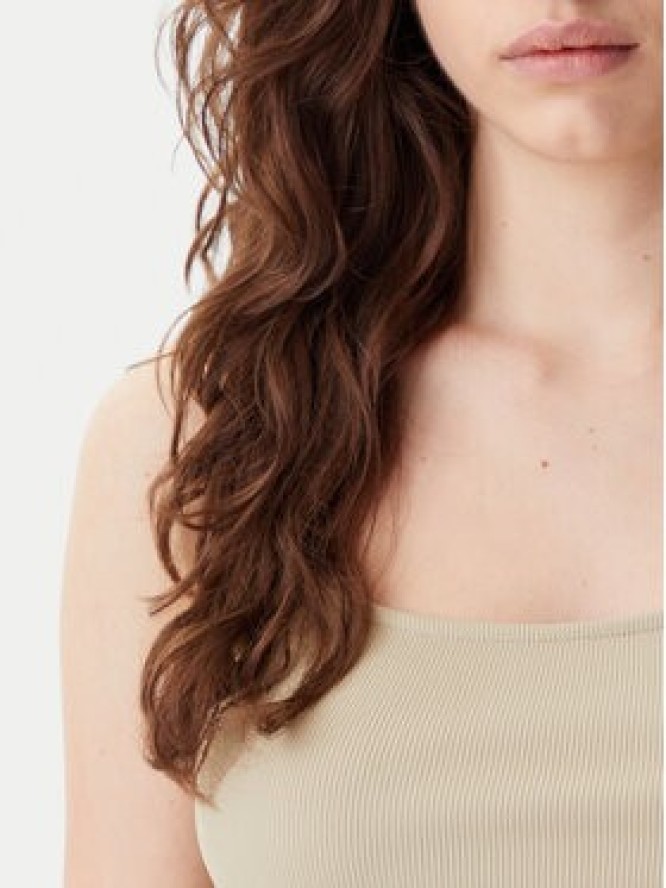 Calvin Klein Jeans Top Logo J20J225312 Beżowy Slim Fit