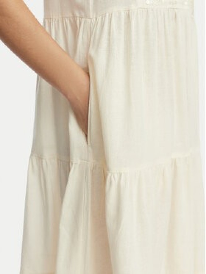 LOLA CASADEMUNT Sukienka letnia LS2616006 Kremowy Relaxed Fit