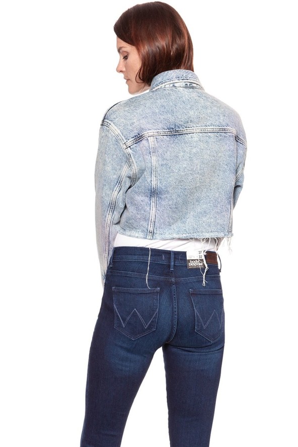 DAMSKA KURTKA JEANSOWA WRANGLER RETRO CROP JACKET WRAINBOW WASH W417RI24K 112128793
