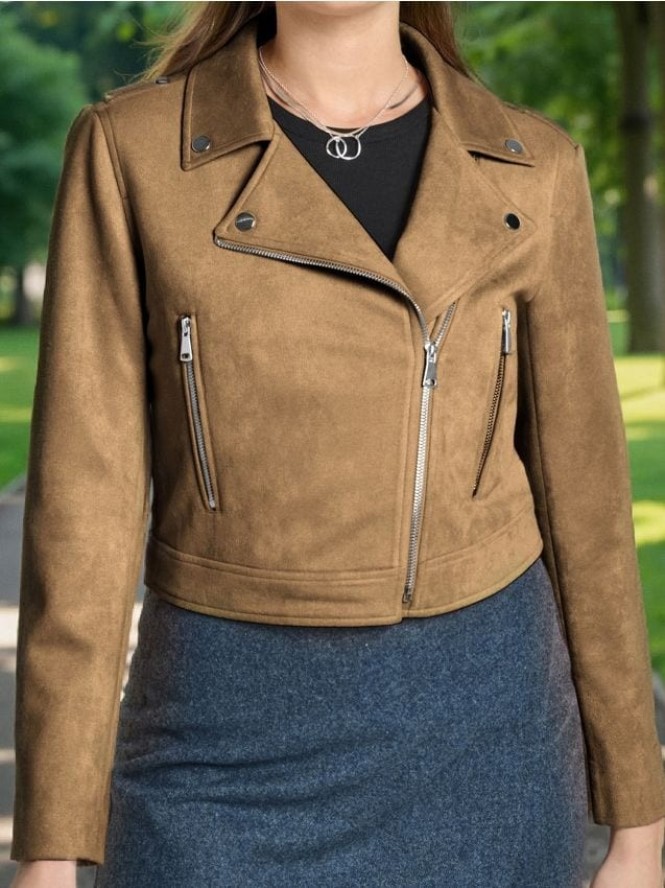 Kurtka ramoneska - brązowy