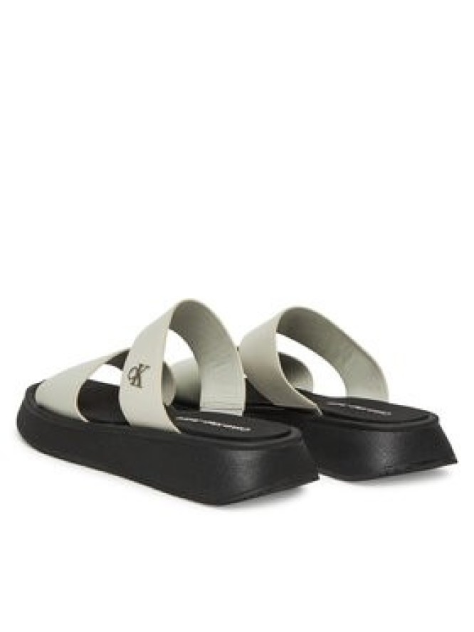 Calvin Klein Jeans Klapki Sandal Slide Double Strap YW0YW01694 Biały