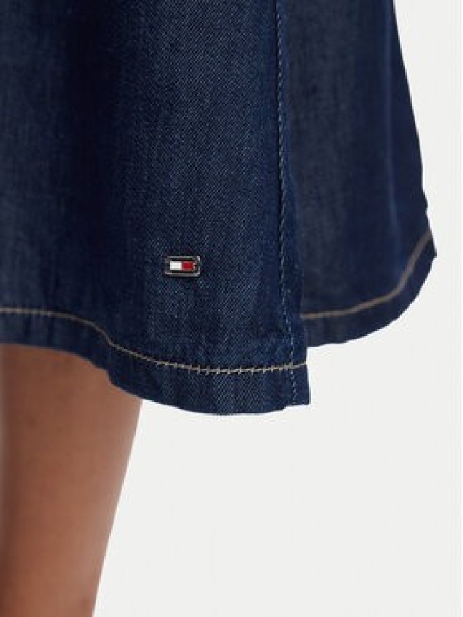 Tommy Hilfiger Sukienka jeansowa Volant WW0WW49997 Niebieski Regular Fit