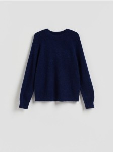 Sweter z wełną - granatowy