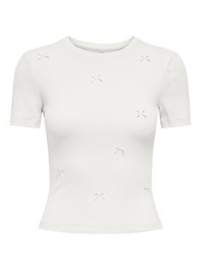 ONLY T-Shirt Femke 15369336 Kremowy Slim Fit