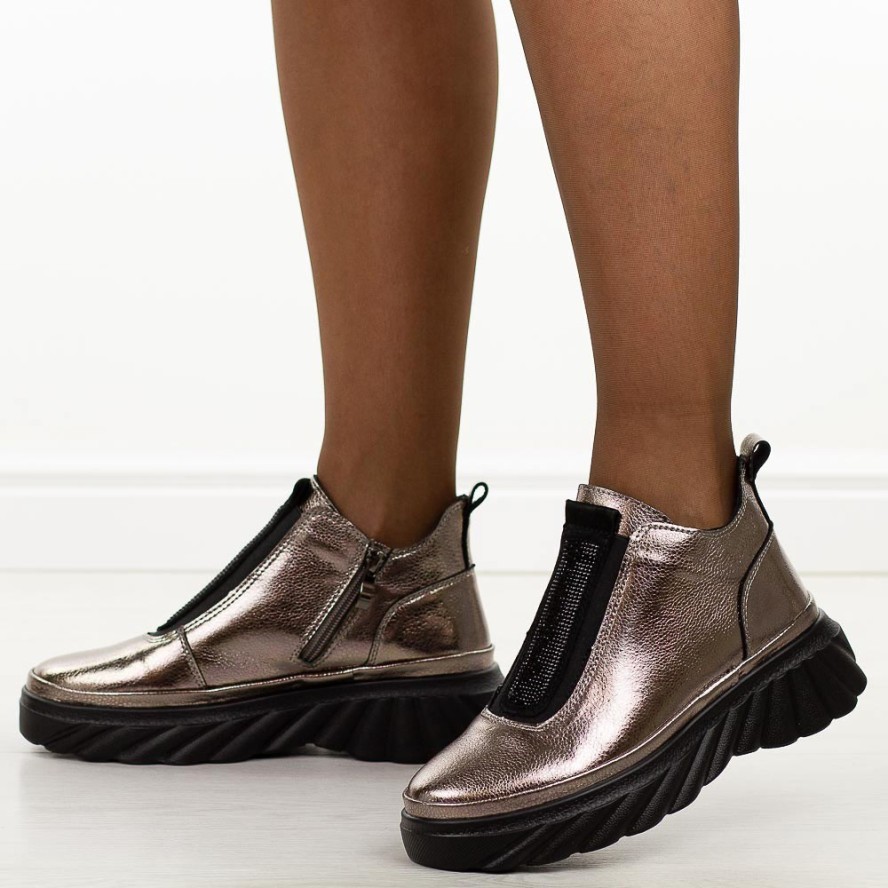 Skórzane botki damskie Filippo Dbt7426/25 GUN