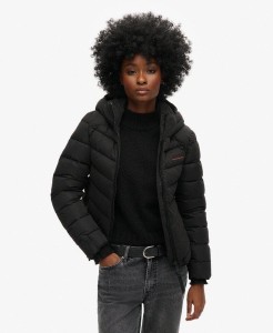 Kurtka pikowana z kapturem z mikrofibry SUPERDRY.