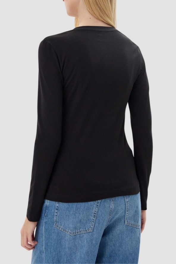 GUESS Czarny damski longsleeve Embro Script, Rozmiar S