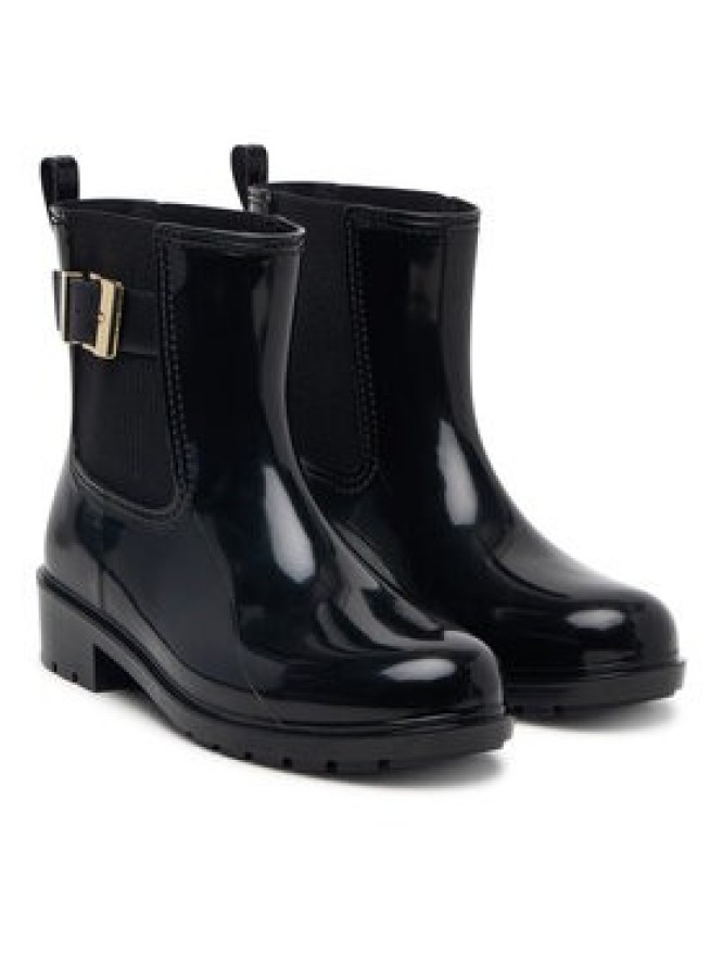Tommy Hilfiger Kalosze Th Buckle Glossy Ankle Rain Boot FW0FW09543 Czarny