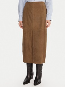 MAX&Co. Spódnica skórzana Guelfi 2526406011200 Brązowy Straight Fit